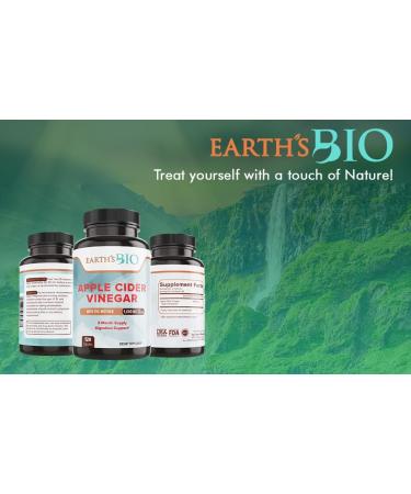 Earth's Bio 1600mg Apple Cider Vinegar with Mother - 120 Vegan Capsules | Supports Weight Loss, Digestion & Immune System | 2 Month Supply - Buy Online on SooperMarket.com