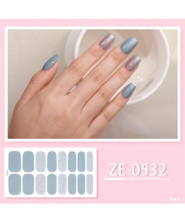 20 Pcs Semi Cured Gel Nail Strips With Soft Glossy Gel Finish Long Lasting Nail Wraps Glitter Gel Nail Stickers Convenient And Easy To Use Nail Sticker Ze0531 - Buy Online on SooperMarket.com