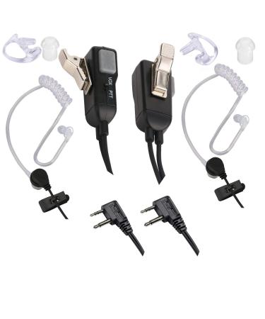 Two Way Radio Earpiece Noise Canceling Transparent Security Headphones Walkie Talkie Earphone with PTT/VOX  Pair