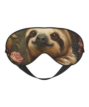 SSIMOO Cute Sloth Soft Sleep Eye Mask Female Breathable Eye Patch Perfect for Travel and Relaxation Black