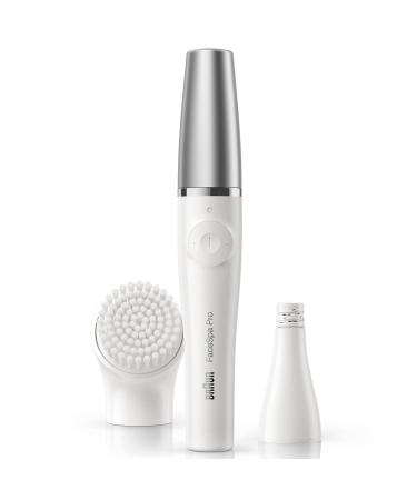 Braun FaceSPA per beauty set with facial epilier women / women's beard remover facial cleaning brush attachment hair removal and cleaning SE910 white / silver facespa per 910