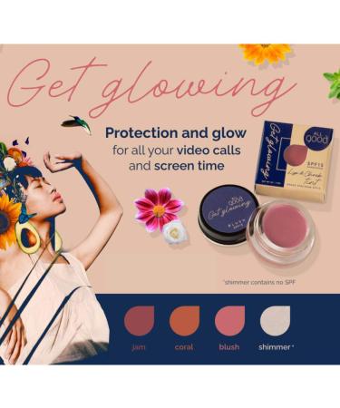 Get Glowing Lip & Cheek Tint - SPF 15 Vegan Mineral Balm Cream Blush - Organic Sustainable Ingredients - Buy Online on SooperMarket.com