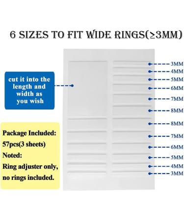 Invisible Transparent Ring Size Adjuster Set - 57pcs for Loose Rings - Ring Reducer Spacer for Women and Men - Buy Online on SooperMarket.com
