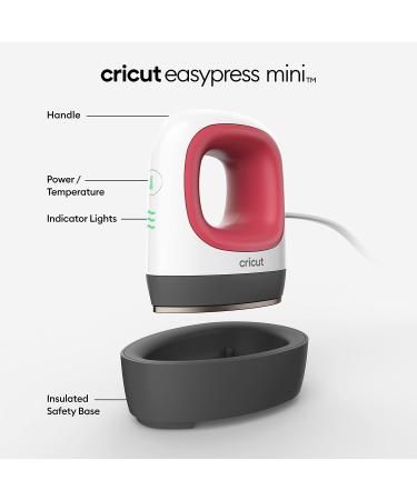 Cricut EasyPress Mini Heat Press - Compact & Lightweight Raspberry for Shoes, Stuffed Animals, Hats & More | 3 Heat Settings & Precision Tip - Buy Online on SooperMarket.com