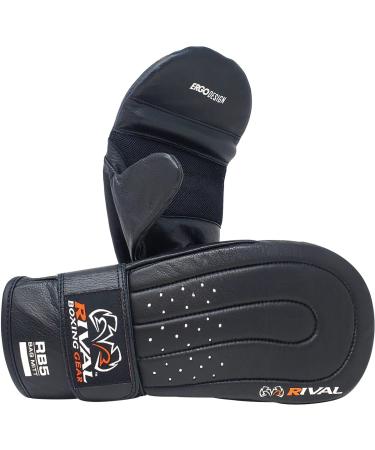 RIVAL Boxing RB5 Hook and Loop Leather Training Bag Mitts - Black