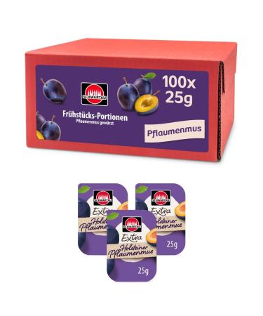 Schwartau Extra Plum Jam Portions Jam Portion Bowls Bulk Pack 100x25g