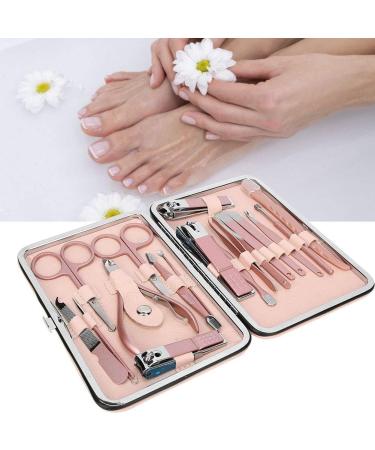 18 Pieces Stainless Steel Nail Clippers Set Professional Nail Art Tool Kit Cuticle Trimmer Kit Suitable for Men Women Girls Boys and Elderly(Ros gold) - Buy Online on SooperMarket.com