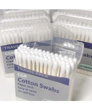 400pcs CGR Organic Cotton Swabs | Double-Tipped | 100% Cotton | Compostable Paper Sticks | Travel Pack (8 Packs of 50 Swabs) - Buy Online on SooperMarket.com