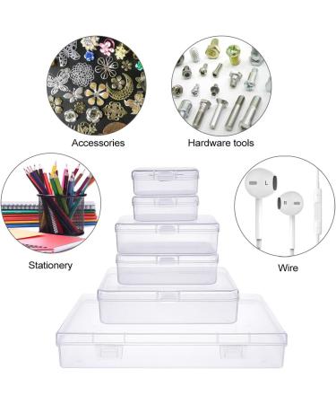 Goodma 24-Piece Rectangular Mini Clear Plastic Storage Box Set for Small Items and Crafts - Buy Online on SooperMarket.com