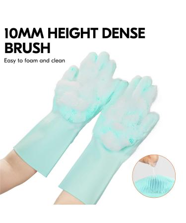 VGO Dishwasher Cleaning Sponge Gloves - Reusable Silicone Scrubber Heat-Resistant 1 Pair (Pink+Blue) - Si2142 - Buy Online on SooperMarket.com