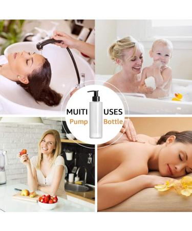 TEEROVA Plastic Pump Dispenser Bottles 8 oz BPA-Free Empty Refillable Containers for Lotion Shampoo and Massage Oil (Pack of 4) - Buy Online on SooperMarket.com