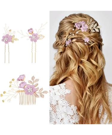 EIHI 3 Pieces Rose Accessory Cheveux Mariage Bijoux Cheveux Pince Cheveux Mariage Bijoux Cheveux Mariage Bijoux de Cheveux pour Femme A - Buy Online on SooperMarket.com