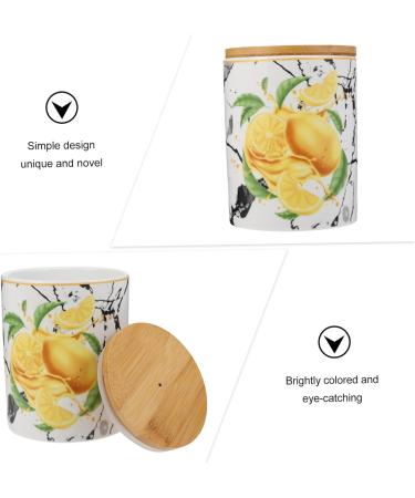 ABOOFAN 1pc Ceramic Airtight Jar Food Jar Candy Wood - Buy Online on SooperMarket.com