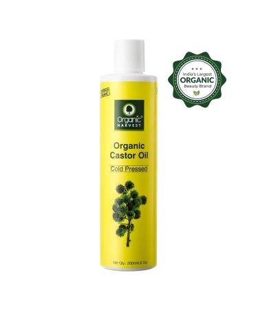 Organic Harvest Cold Pressed Castor Oil 200ml - 100% Pure & Virgin Grade for Skin Moisturization and Hair Growth - Buy Online on SooperMarket.com
