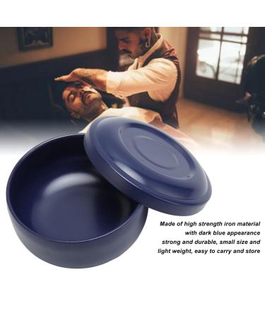 Dark Blue Razor Shell with Lid - Wide Iron Shaving Soap Cup & Foam Mug with Large Capacity for Effortless Shaving - Buy Online on SooperMarket.com
