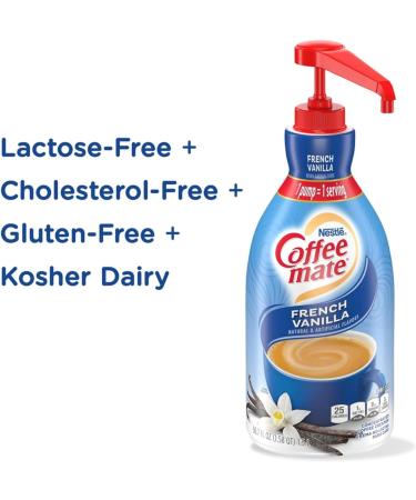 Coffee mate French Vanilla Liquid Concentrate 1.5 Liter Pump Bottle with World Food Shop Scoop - Buy Online on SooperMarket.com
