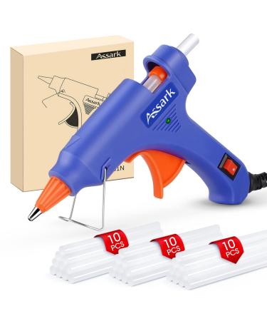 Assark Glue Gun  Mini Hot Glue Gun Kit with 30 Glue Sticks for School Crafts DIY Arts Quick Home Repairs  20W (Blue)