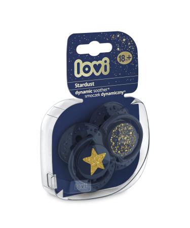 LOVI Dynamic Pacifier 18 Months+ | BPA-Free Silicone 2 Pack - Stardust Collection Blue - International Shipping Available - Buy Online on SooperMarket.com