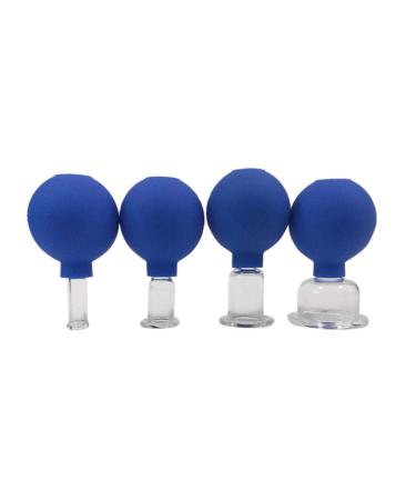 Perfect flower cupping glasses with suction ball face silicone 4 pieces of cupping glass set made of real glass for every parts of the body cupping glass with ball high quality cupping