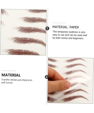 CANIGHT 9 Sheets Eyebrow Transfer Stickers Makeup Brow Sticker False Eyebrows Dark Brown 21x14.7cm Brown - Buy Online on SooperMarket.com