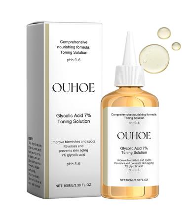 Glycolic Acid 7% Toning Solution Glycolic Acid Toner Hydrating Toner Glycolic Acid Serum Improve Blemishes&Acne and Spots Anti Aging Exfoliating Toner for Face Toner for Oily Skin 100ml