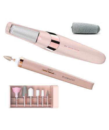 Finishing Touch Flawless Salon Nails Kit, Electronic Nail File and Full Manicure and Pedicure Tool with Finishing Touch Flawless Pedi Electronic Tool File and Callus Remover, Pedicure