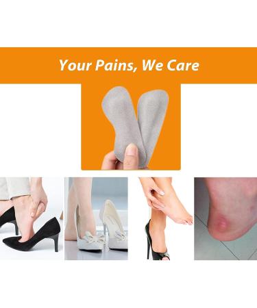 Wotermly 2 Pairs Cow Leather Heel Grips - Grey Heel Pads for Loose Women's Shoes - Buy Online on SooperMarket.com
