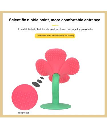 Baby Teether Toy - Ergonomic Grip for Pain Relief | Unique Shape Easy to Chew - Peony Red - Buy Online on SooperMarket.com