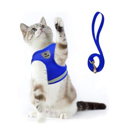 Supet Cat Harness and Leash Set for Walking Cat and Small Dog Harness Soft Mesh Puppy Harness Adjustable Cat Vest Harness with Reflective Strap Comfort Fit for Pet Kitten Puppy Rabbit