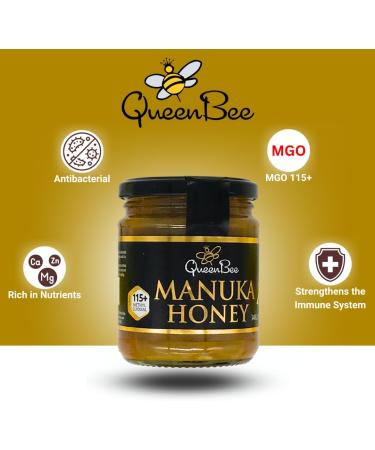 Queen Bee Manuka Honey 115+ Methylglyoxal 340g - Buy Online on SooperMarket.com