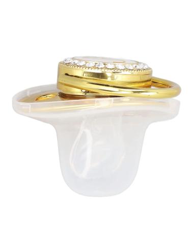 Stylish Toddler Pacifier - Portable Silicone with Golden 'J' Letter & Rhinestones - Safe & Exquisite - Buy Online on SooperMarket.com