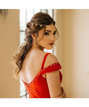 Zoestar Boho Sequins Head Chain Gold Hair Jewelry Festival Prom Headpiece Bridal Tassel Hair Accessories Fashion Headband for Women and Girls - Buy Online on SooperMarket.com