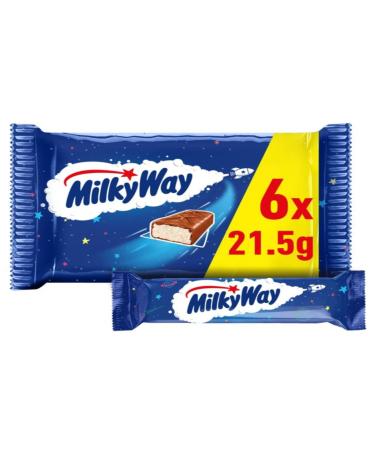 The Original Milk Chocolate Nougat Bar - Milky Way Fun Size Milk Chocolate Bars 6 Mini Milk Chocolate Bars 21.5g
