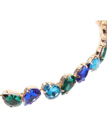 Minkissy Crystal Rhinestone Headband Anti-slip Wedding Bridal Headpieces Bling Hairbands Tiara Bridal Prom Party Hair Accessories for Women Girls (Blue Green) - Buy Online on SooperMarket.com