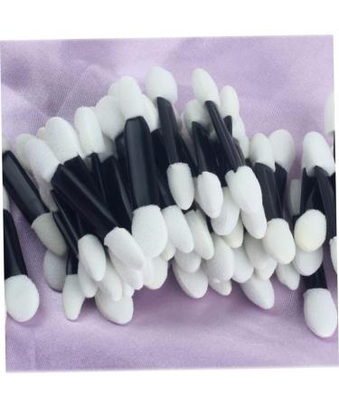 50pcs Disposable Ended Sponge Eye Shadow Applicators Dual Sided Eyeshadow Brush Sponge Tipped Oval Makeup Applicator Black - Buy Online on SooperMarket.com