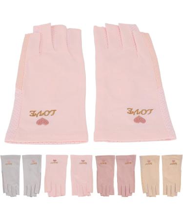 Professional Manicure Gloves Non Slip UV Protection Driving Gloves Stretchy Breathable Fingerless Fiber Cotton Nail Lamp Gloves for Home Salon Summer Outdoor Gloves for Women and Girls(Pink) - Buy Online on SooperMarket.com