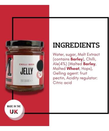 Manfood Chilli Beer Jelly (200g) | Sweet Jelly with a hint of Chilli | Perfect for Cheese | Try in a Gravy or use as a Glaze for Meat or tofu | Made in The UK - Buy Online on SooperMarket.com