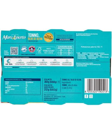 Mare Aperto Tuna in Olive Oil 6x60g - Buy Online on SooperMarket.com