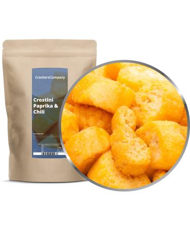 3 x 200g Croutons Semmel cubes Mediterranically vegan and lactose -free with chili paprika onion garlic olive oil crostini paprika & chili topping to soup and salad 3 x 200g in zip bag (600g)