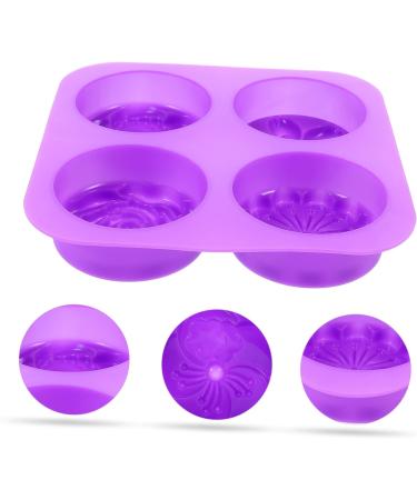 MAGICLULU 1pc Handmade Soap Mold Flower Fondant Cake Molds DIY Muffin Tool Silicone Biscuits Rose Candy Cookie Cake Flower Casting Molds Resin Mold Silica Gel Flower Model Purple Round 3X16.6X16.6CM - Buy Online on SooperMarket.com