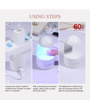 Saviland Mini Nail Lamp Portable UV Light for Quick Nail Drying | Gel Nail Polish Curing for Salon Quality Manicures at Home - Buy Online on SooperMarket.com
