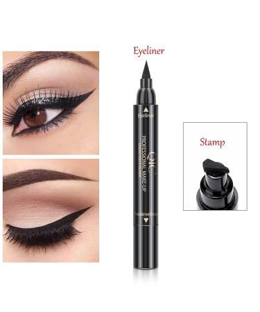 DekRion Winged Eyeliner Stamp & Liquid Liner Set - Black, Waterproof, Long-lasting & Smudgeproof Makeup - Buy Online on SooperMarket.com