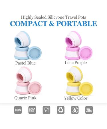 4 Pack Multi-Colored Cosmetic Containers 20ml - Silicone Screw Cap for Creams Lotions & Tablets - Ideal for Travel & Outdoor Use - Buy Online on SooperMarket.com