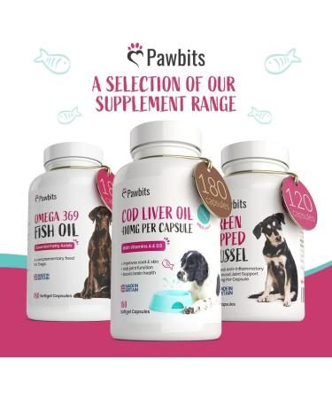 180 Cod Liver Oil Capsules for Dogs & Cats - High Strength 410mg Gel Capsules - Joint, Skin, and Coat Health Support - UK Made (6 Months Supply) - Buy Online on SooperMarket.com