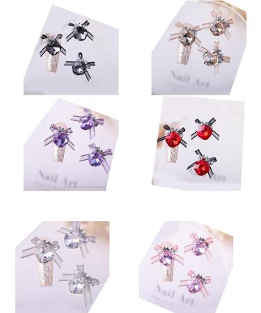3pcs Nail Art With Rhinestones Organza Bowknot Fingernail Decoration For Salon Home Use Nail Accessories Kit - Buy Online on SooperMarket.com