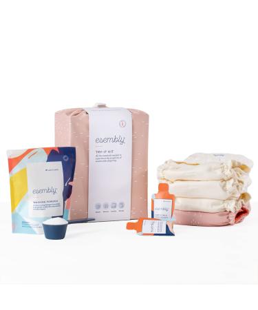 Esembly Cloth Diaper Try-It Kit, Starter Set of Organic, Reusable Diapers with Detergent, Diaper Cream and Diaper Bag - Eco-Friendly Diapering System, Confetti, Size 1 Confetti Size 1 (Pack of 1)