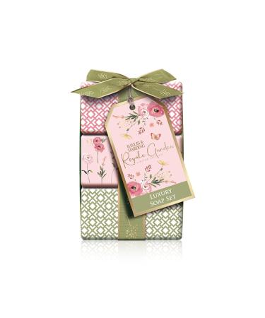 Baylis & Harding Royale Garden Rose Poppy & Vanilla Luxury Wrapped Soaps Gift Set (Pack of 1) - Vegan Friendly