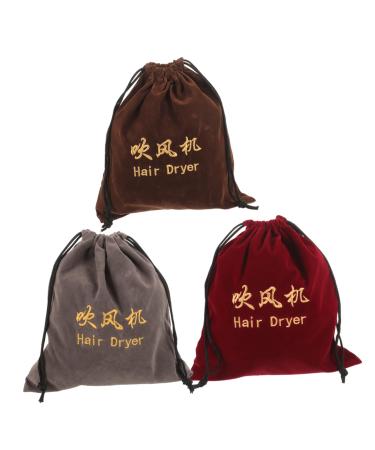 BELLIFFY 3 Pcs Hair Dryer Storage Bag Drawstring Bags Travel Blow Dryer Hair Tools Travel Bag Fabric