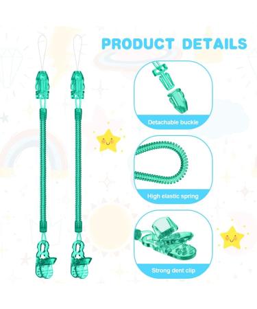 Vicloon Baby Dummy Clips 5 Pcs - BPA Free Soother Pacifier Chain Holder for Teether Toy - Green - Buy Online on SooperMarket.com