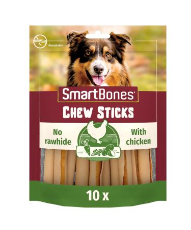 Smartbones 10 Chicken Sticks Rawhide Free Chew Dog Treats 200 g (Pack of 1) Chew Sticks (10 pieces)